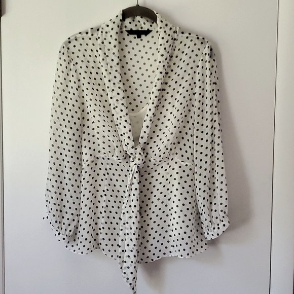 Coast. Off-white and black polka dot blouse with camisole, UK size 16/US size 12 - Picture 1 of 4